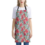 Red Amaryllis Pattern Print Apron