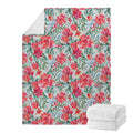 Red Amaryllis Pattern Print Blanket