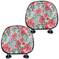 Red Amaryllis Pattern Print Car Headrest Covers
