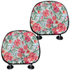 Red Amaryllis Pattern Print Car Headrest Covers