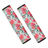 Red Amaryllis Pattern Print Car Seat Belt Covers