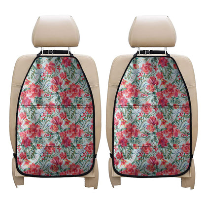Red Amaryllis Pattern Print Car Seat Organizers