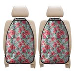 Red Amaryllis Pattern Print Car Seat Organizers