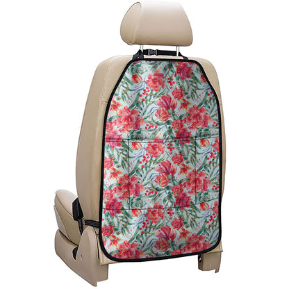 Red Amaryllis Pattern Print Car Seat Organizers