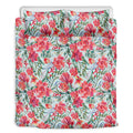 Red Amaryllis Pattern Print Duvet Cover Bedding Set