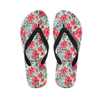 Red Amaryllis Pattern Print Flip Flops