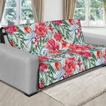 Red Amaryllis Pattern Print Futon Protector