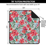 Red Amaryllis Pattern Print Futon Protector