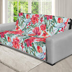 Red Amaryllis Pattern Print Futon Protector