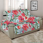 Red Amaryllis Pattern Print Half Sofa Protector