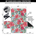 Red Amaryllis Pattern Print Half Sofa Protector