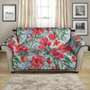 Red Amaryllis Pattern Print Loveseat Protector