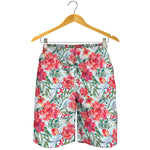 Red Amaryllis Pattern Print Men's Shorts