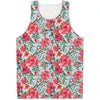 Red Amaryllis Pattern Print Men's Tank Top