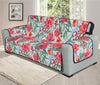 Red Amaryllis Pattern Print Oversized Sofa Protector