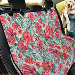 Red Amaryllis Pattern Print Pet Car Back Seat Cover