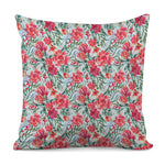 Red Amaryllis Pattern Print Pillow Cover