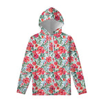 Red Amaryllis Pattern Print Pullover Hoodie