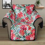 Red Amaryllis Pattern Print Recliner Protector