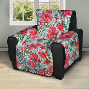 Red Amaryllis Pattern Print Recliner Protector