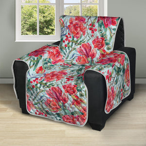 Red Amaryllis Pattern Print Recliner Protector