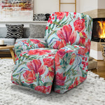 Red Amaryllis Pattern Print Recliner Slipcover