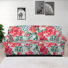 Red Amaryllis Pattern Print Sofa Cover