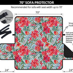 Red Amaryllis Pattern Print Sofa Protector