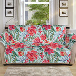 Red Amaryllis Pattern Print Sofa Protector