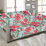 Red Amaryllis Pattern Print Sofa Protector