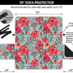 Red Amaryllis Pattern Print Sofa Protector