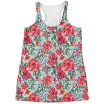 Red Amaryllis Pattern Print Women's Racerback Tank Top