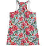 Red Amaryllis Pattern Print Women's Racerback Tank Top