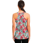 Red Amaryllis Pattern Print Women's Racerback Tank Top