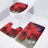 Red Amaryllis Print 3 Piece Bath Mat Set