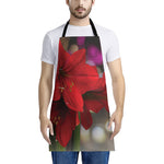 Red Amaryllis Print Apron