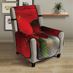 Red Amaryllis Print Armchair Protector