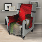 Red Amaryllis Print Armchair Protector