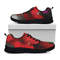 Red Amaryllis Print Black Running Shoes