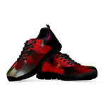 Red Amaryllis Print Black Sneakers