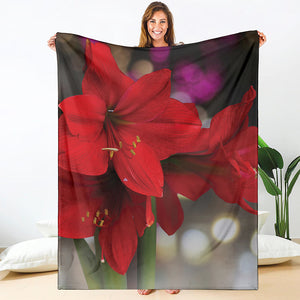 Red Amaryllis Print Blanket