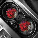 Red Amaryllis Print Car Coasters