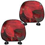 Red Amaryllis Print Car Headrest Covers