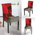 Red Amaryllis Print Dining Chair Slipcover