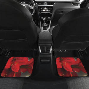 Red Amaryllis Print Front and Back Car Floor Mats