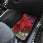 Red Amaryllis Print Front and Back Car Floor Mats