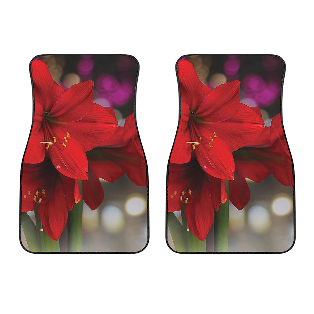 Red Amaryllis Print Front Car Floor Mats