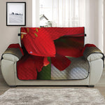 Red Amaryllis Print Half Sofa Protector