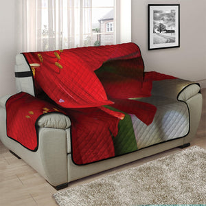 Red Amaryllis Print Half Sofa Protector