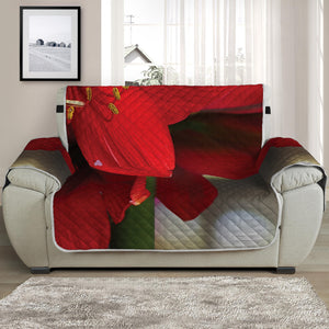 Red Amaryllis Print Half Sofa Protector